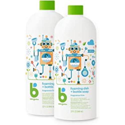 Amazon.com: Babyganics Foaming Dish & Bottle Soap, Fragrance Free, Plant-Derived Cleaning Power, Removes Dried Milk, 32 Fl Oz (Pack of 2), Packaging May Vary : Health & Household