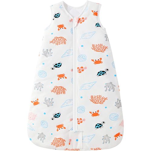 Mosebears Sleep Sack Baby Winter Wearable Blanket with 2-Way Zipper,2.5 TOG Cotton Sleep Sack Unisex (Ocean Animal, 6-12 Months)