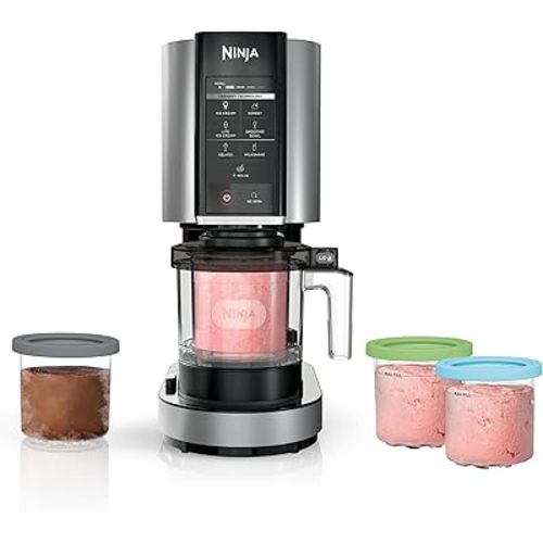 Ninja NC301 CREAMi Ice Cream Maker + 2 Pint Containers and Lids Bundle