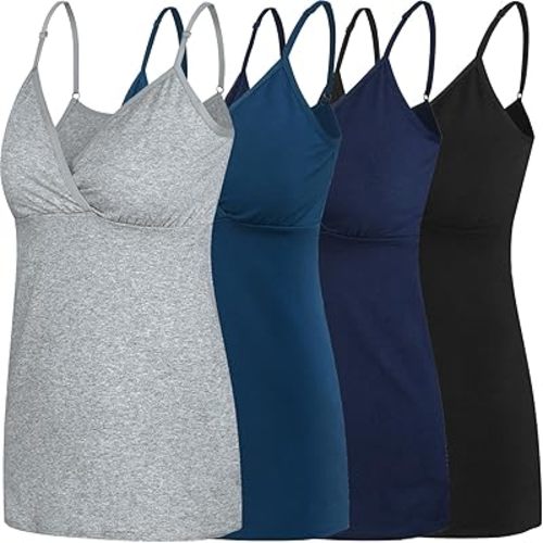 Nursing Tops Tank Shirt Cami Sleep Bra for Maternity and Breastfeeding