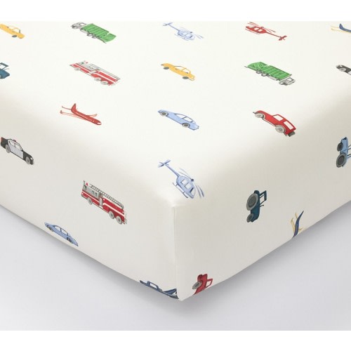 Trace Transportation Organic Cotton Crib Fitted Sheet