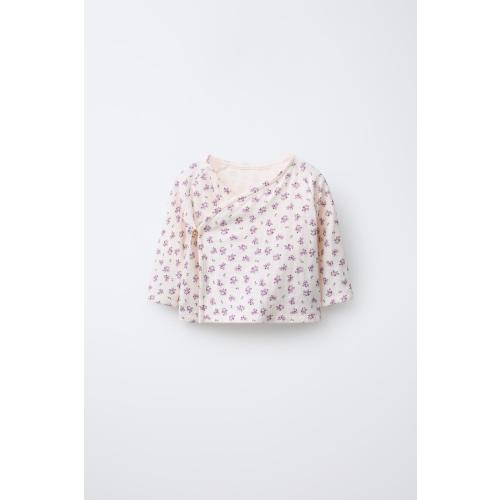 FLORAL KIMONO T-SHIRT - Pale pink | ZARA United States
