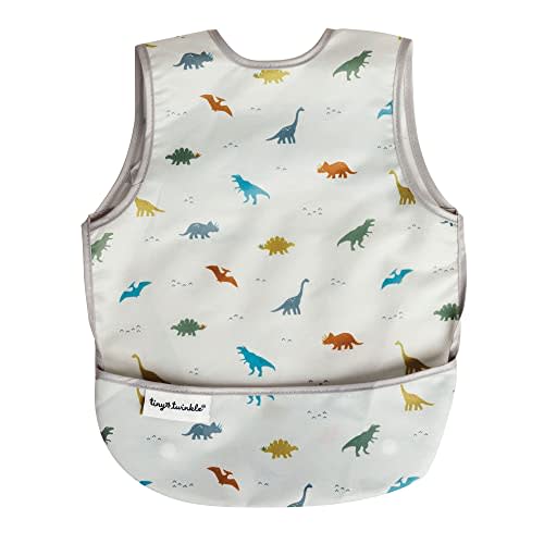 Tiny Twinkle Mess Proof Baby Bib - Waterproof Toddler and Baby Apron Bib - Machine Washable - PFAS and BPA Free