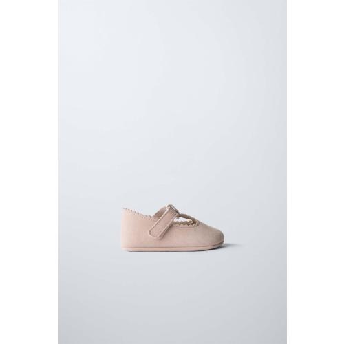 LEATHER BALLET FLATS - Pink | ZARA United States