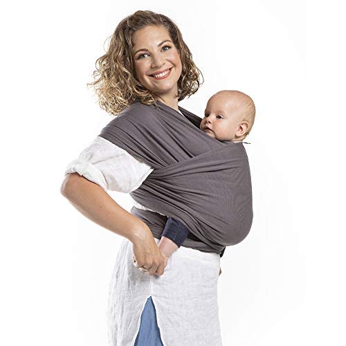 Boba Wrap Baby Carrier - Original Stretchy Infant Sling, Perfect for Newborn Babies and Children up to 35 lbs (Organic Dark Grey)