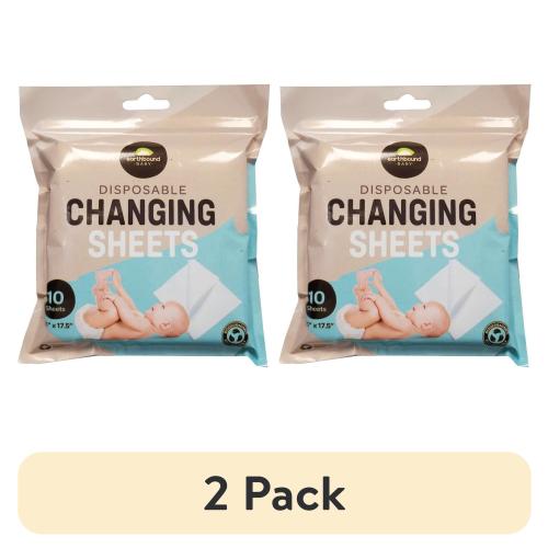 (2 pack) Earthbound Baby - Disposable Changing Sheets - 10 Sheet Travel Pack