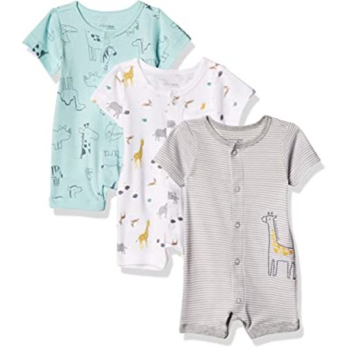 Simple Joys by Carter's Unisex Babies' Snap-Up Rompers, Pack of 3