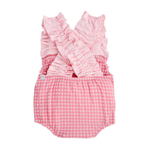 Girls' Crinkle Check Swimsuit | Mud Pie