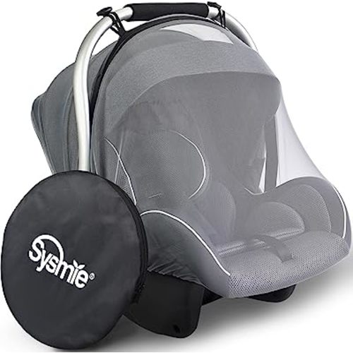 Mosquito Net for Baby Car Seats – Infant Car Seat Insect Mesh Net with Zipper - Universal Fit, Premium Quality: Machine Washable - Gray