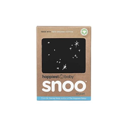 Happiest Baby SNOO Bassinet Fitted Sheet - 100% Organic Cotton Nursery Bedding - Fits SNOO Sleeper Crib Mattress (Black Galaxy)