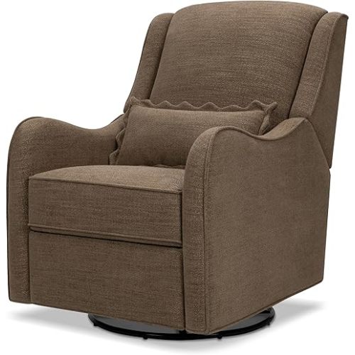 Namesake Devon Recliner and Swivel Glider in Performance Truffle Eco-Basketweave, GREENGUARD Gold and CertiPUR-US® Certified