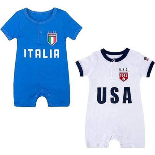 Cnins Sports Fan Baby Jersey Soccer Toddler Outfit Boys 0-24 M Infant Football Jersey Girls Newborn Baby Soccer Romper