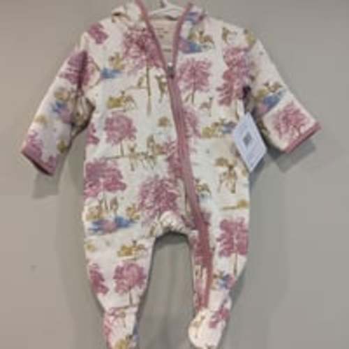 0-3 mo NWT Burt's Bees Quilted Cotton Hooded Bunting