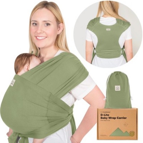 KeaBabies D-Lite Baby Wrap Carrier, Adjustable Baby Carrier, Baby Sling, Newborn, Infant, Toddler 7-44lbs, Color: Dusty olive