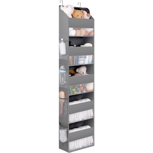 GRANNY SAYS 5-Shelf Fabric Over Door Hanging Organizer, Back Door Storage Organizer, Behind of Door Storage Organizer, Closet Hanging Storage for Bedroom Living Room, Gray