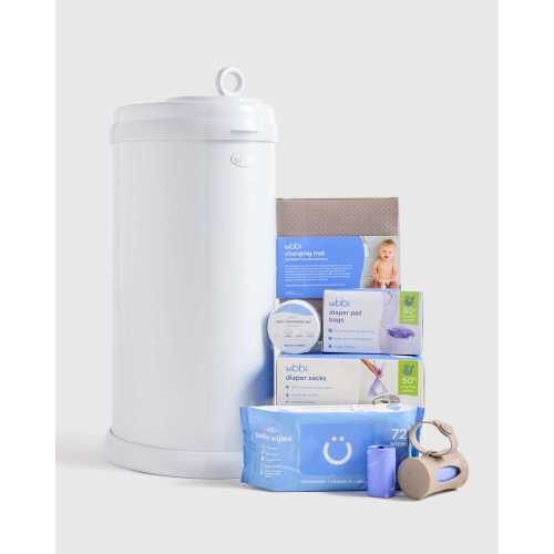 Ubbi Stainless Steel Diaper Pail in White