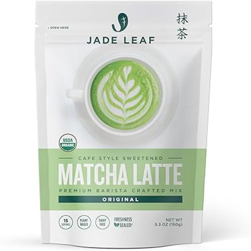 Jade Leaf Matcha Organic Café Style Sweetened Matcha Latte Premium Barista Crafted Mix - Original - Authentically Japanese (5.3 Ounce Pouch)