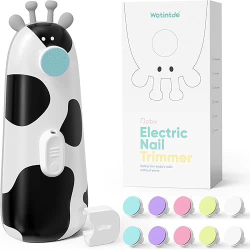 Baby Nail Trimmer Electric Baby Nail File, Baby Nail Clippers with 10 Grinding Heads & LED Light Safe Electric Nail File for Baby Newborn Toddler Toes Fingernails Baby Nail Care Kit