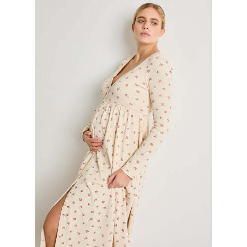 The Printed Waffle Nursing Dress