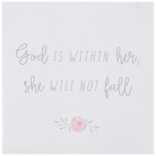 She Will Not Fall Wood Wall Decor