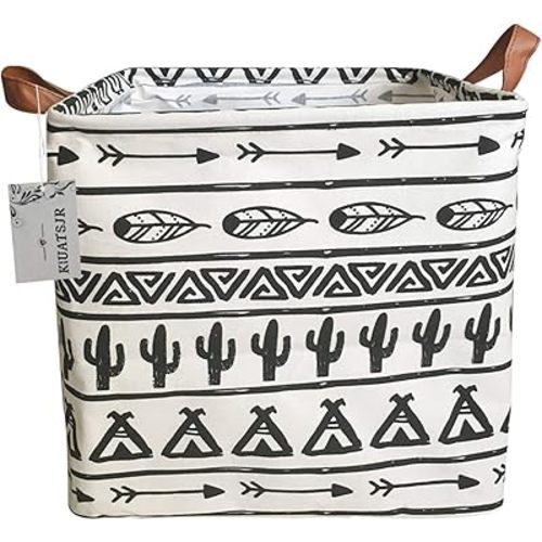 Storage Basket Fabric Organizer Bin for Toys, Books, Clothes, Pets,Perfect for Bedroom/Office/Nursery/Shelves (Black)