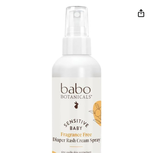 Babo Botanicals Sensitive Baby Fragrance-Free Diaper Rash Cream Spray