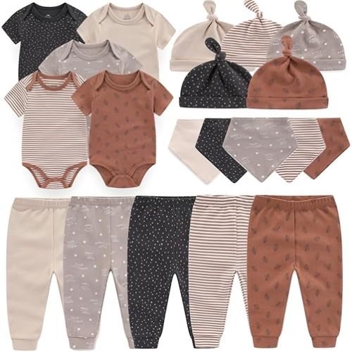 Kiddiezoom Newborn Baby Girl Boy Clothes Baby Outfits Pants Bodysuits Gifts Set Layette Set 0-3 Months