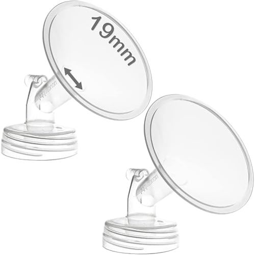 Nenesupply 19mm Flanges 2pc Compatible with Spectra S1 S2 Synergy Gold Motif Luna Breastpumps Replacement to Spectra Pump Parts and Spectra Flange 19mm Replace S2 Parts and Accessories Clear