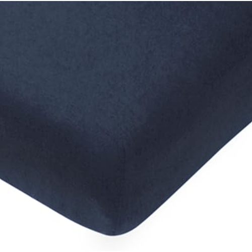 HonestBaby Fitted Crib Sheets Fits Standard Mattress Bassinet, Mini Prints 100% Organic Cotton Baby Boys, Girls, Unisex, Navy Fitted Crib Sheet, One Size