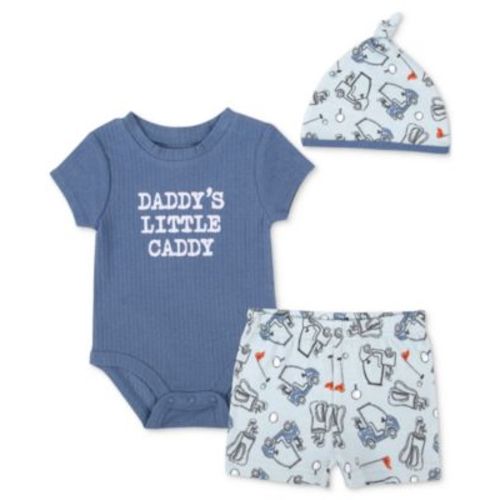 Baby Boys 3-Pc. Dad's Little Caddy Bodysuit, Shorts, & Hat Set