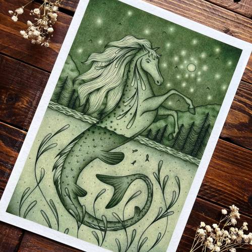 Kelpie - Art Print - Scottish Folklore Wall Art Loch Water Horse