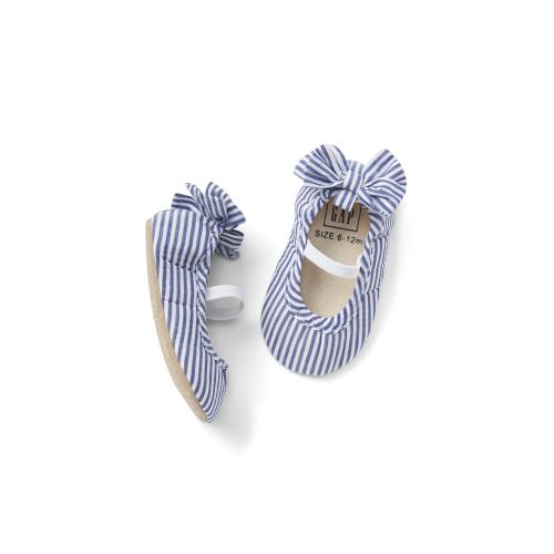 Eyelet Bow Ballet Flats in bicoastal blue