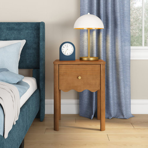 1 Drawer 18 in. Wide Nightstand with Wave Detail | Wayfair