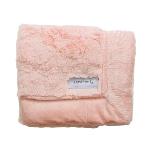 SARANONI Security Blankets for Babies Super Soft Boutique Quality Lush Luxury (Peach Blush, Mini 15" x 20")