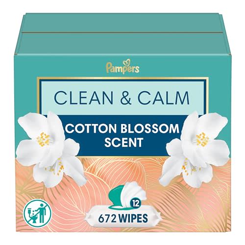 Pampers Wipes, Clean & Calm, Cotton Blossom Scent, 672 Wipes Total (12X Pop-Top Packs)