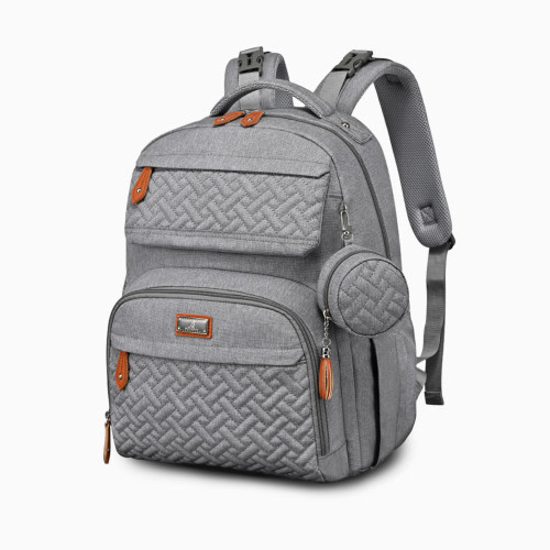 Babbleroo Travel Diaper Bag Backpack - Light Grey