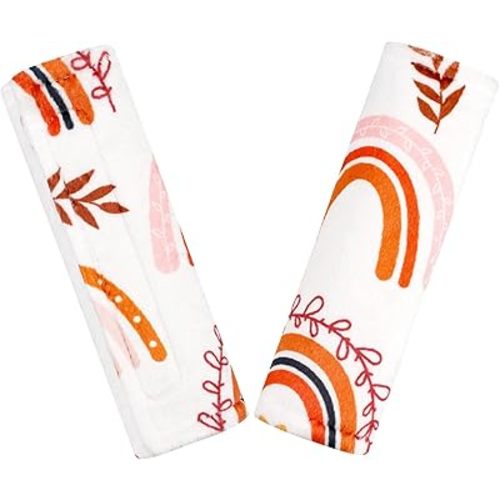 Pea Pod Baby Car Seat Strap Cover 2 Pack Rainbow Car Seat Straps Shoulder Pads, Seat Belt Cushions Pads for Infant Car Seats, Stroller, Pushchair