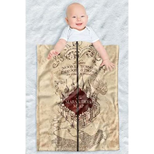 Harry Potter lightweight baby blanket, 30"X40", Folded Map Unisex for infants Girls & Boys