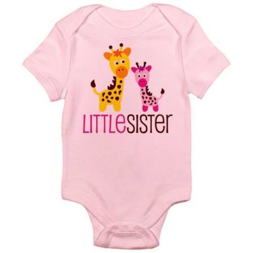 CafePress Baby Giraffe Little Sister Newborn Baby Bodysuit