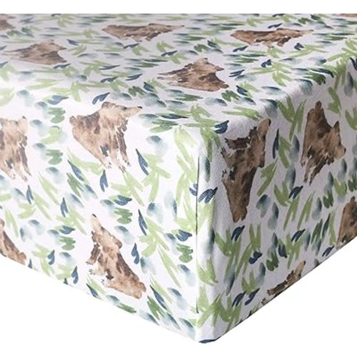 Copper Pearl Premium Knit Baby Crib Sheets for Boys and Girls Breathable and Soft, Fitted Crib Sheets for Standard Baby Mattresses, Crib Sheet for Baby Registry or Shower Gift, Bear