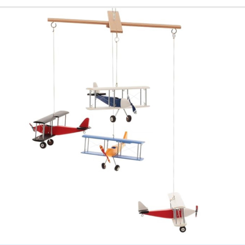 Hanging Airplane Mobile Children Kid Room Nursery Fly Vintage Decor Wooden Multicolor