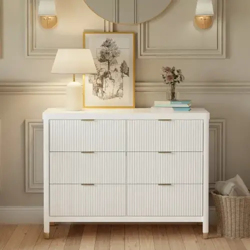 Brimsley Tambour 6-Drawer Assembled Dresser
