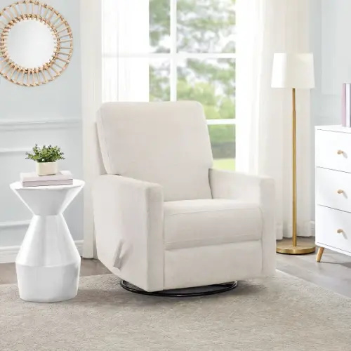 True Innovations – Paxley II Cream Fabric Swivel Glider Recliner