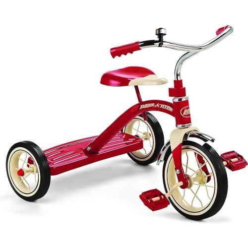 Radio Flyer Classic Red 10" Tricycle for Toddlers Ages 2-4, Toddler Bike - Split Single Deck