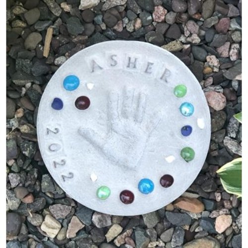DIY Stepping Stone Kit, Handprint Stepping Stone, Mother's Day Gift, Footprint Stepping Stone (10 Inch)