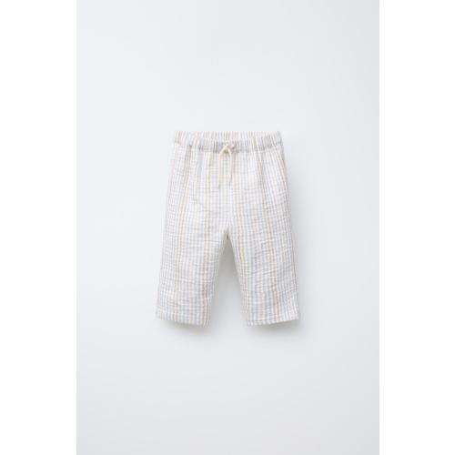 STRIPED PANTS - Gray / Beige | ZARA United States