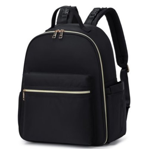Diaper Backpack with Stroller Buckle, Insulated Pockets and Water-proof Pocket Unzip Completely