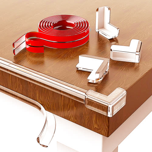 Baby Proofing, 9.8ft Clear Edge Protector Strip, MoHern Safety Corners and Edge Protectors for Cabinets, Tables, Drawers