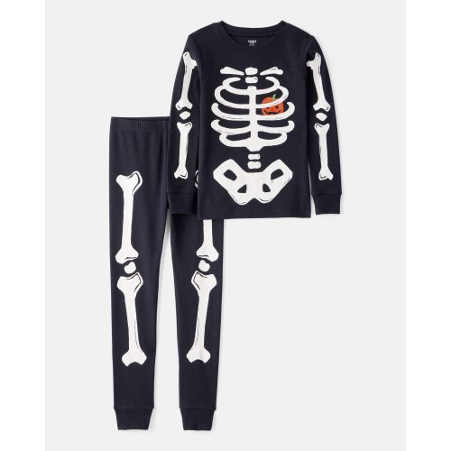 Kid 2-Piece Glow Halloween Skeleton 100% Snug Fit Cotton Pajamas - Black - Carter's | Carter's