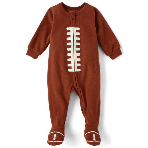 The Children's Place Baby Toddler Long Sleeve Football Blanket Sleeper, Sizes NB-5T
